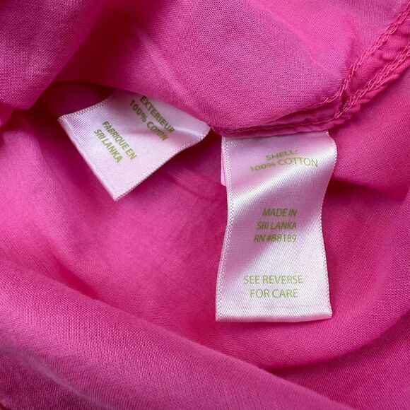 Lilly Pulitzer Pink Lightweight Long Sleeve Button Up Shirt Women’s XS Read - Picture 9 of 12